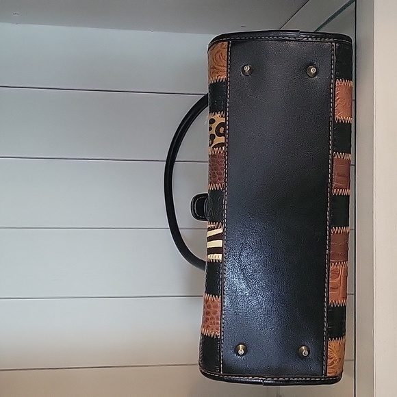 Genuine Leather Western Handbag Purse Animal Print Skin In Nice Condition - Picture 10 of 10